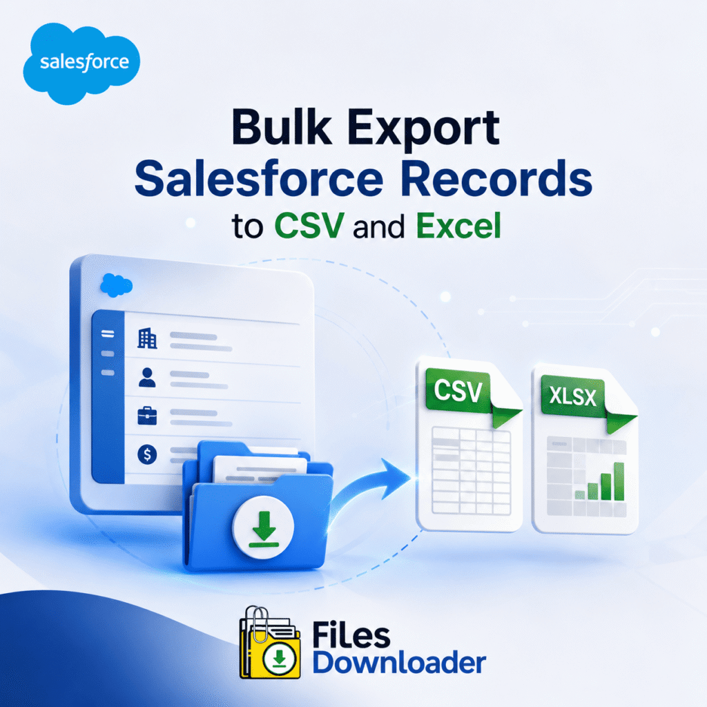 bulk export Salesforce records to CSV and Excel