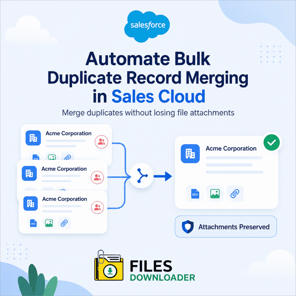 automate bulk duplicate record merging in Sales Cloud