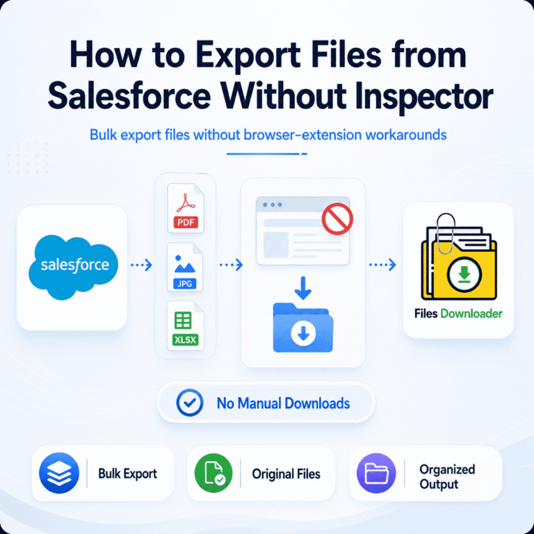 how to export files from Salesforce without Inspector